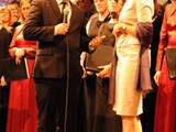 Being interviewed in Munich before the performance of my choral piece.